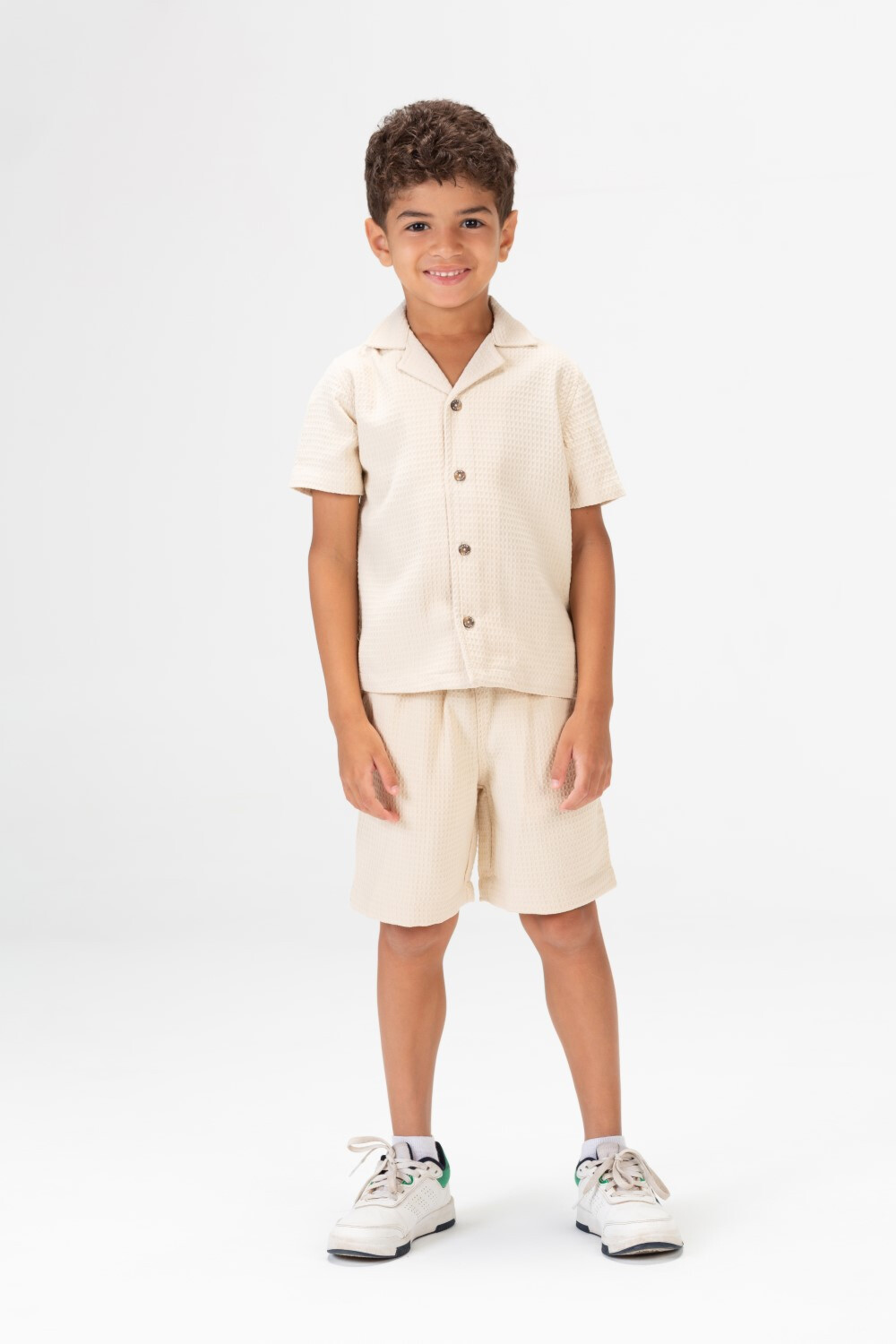 Boys Basic Outfit Consisting Of Two Pieces Half Sleeved Shirt And Short Made Of Comfortable Summer Material