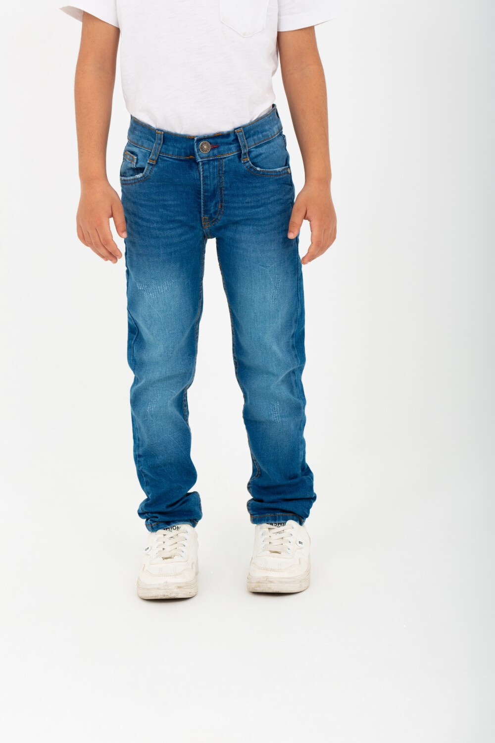 Boys Well Used Laser Jeans With Distinctive Details