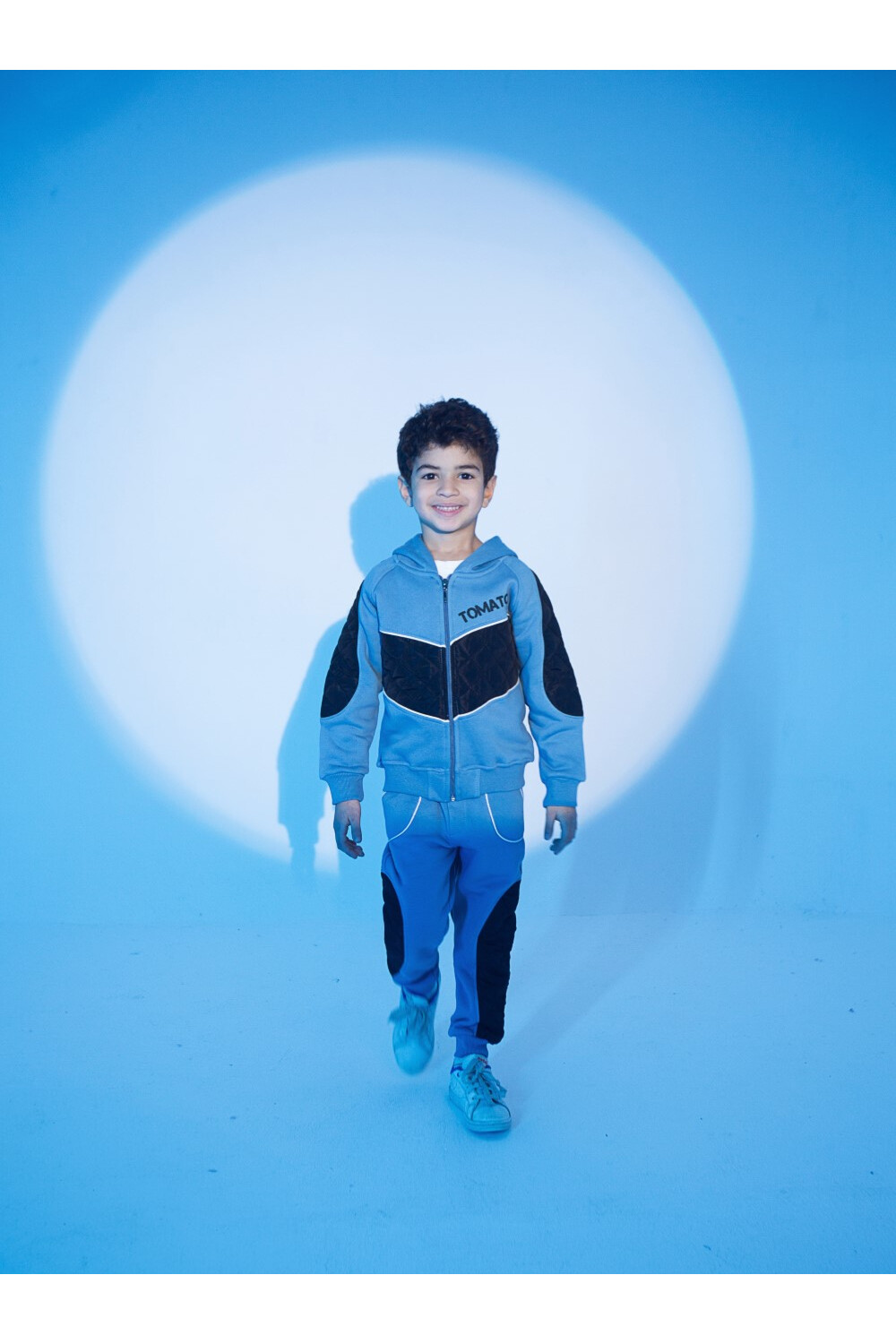 Boy's Padded Front Tomato Printed Made Of Comfort Melton Training Suit