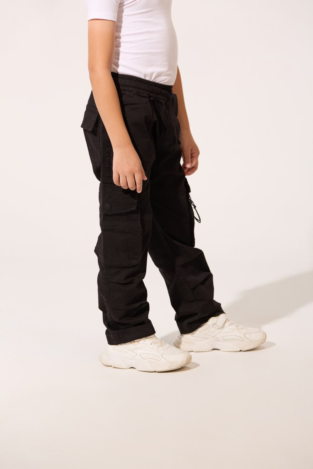 Boy's Wide Leg Gabardine Sherwal Pants With Modern Side Pockets