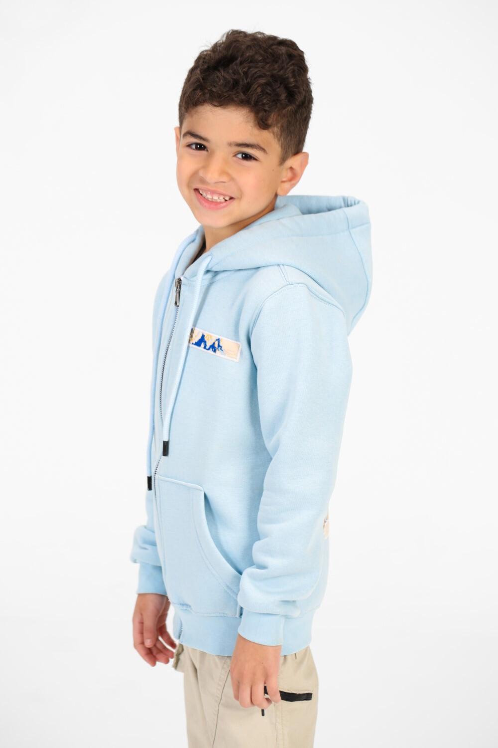 Boy's Printed Full Zip Hood Sweatshirt