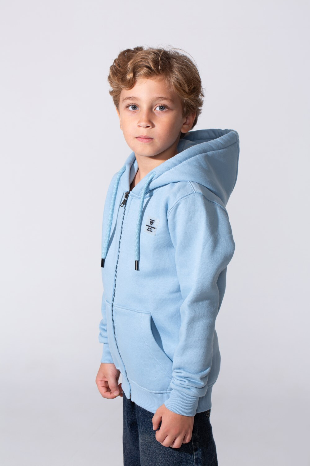 Boy's Tomato Slim Fit Hoodie Sweatshirt With Zipper