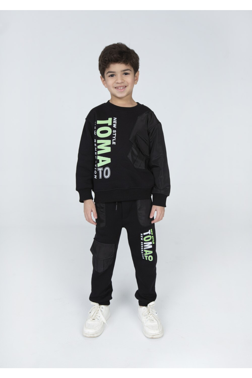 Boy's Padded Front Printed Made Of Soft Melton Front Pocket Training Suit