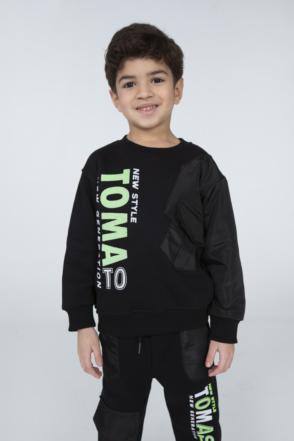 Boy's Padded Front Printed Made Of Soft Melton Front Pocket Training Suit