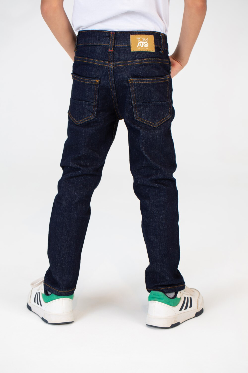 Boys Jeans Basic Pants With Five Pockets And A Tomato Patch On The Back