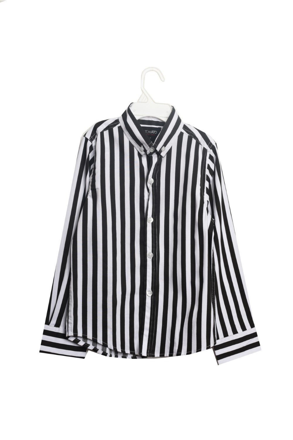 Boy's Unique Style Regular Fit Cotton Shirt With Striped Details That Features A Unique Cut