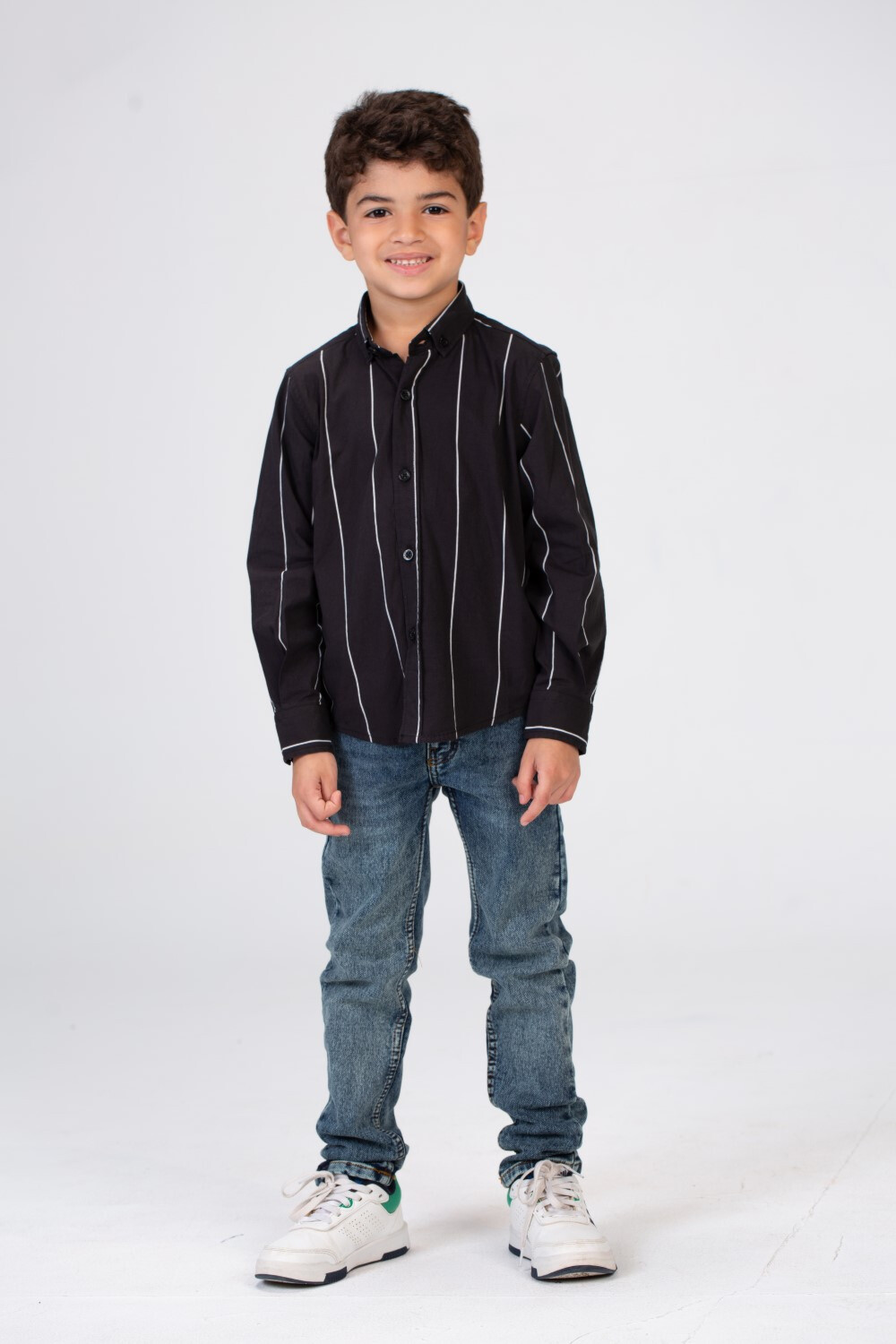 Boys Striped Long Sleeves Shirt Poplin Material