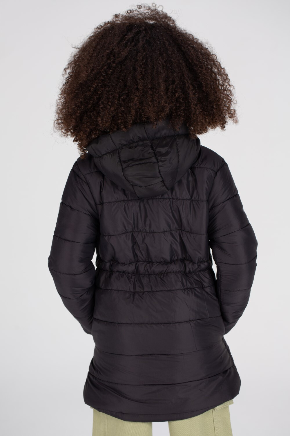 Girl's Long Waterproof Padded Hooded Jacket