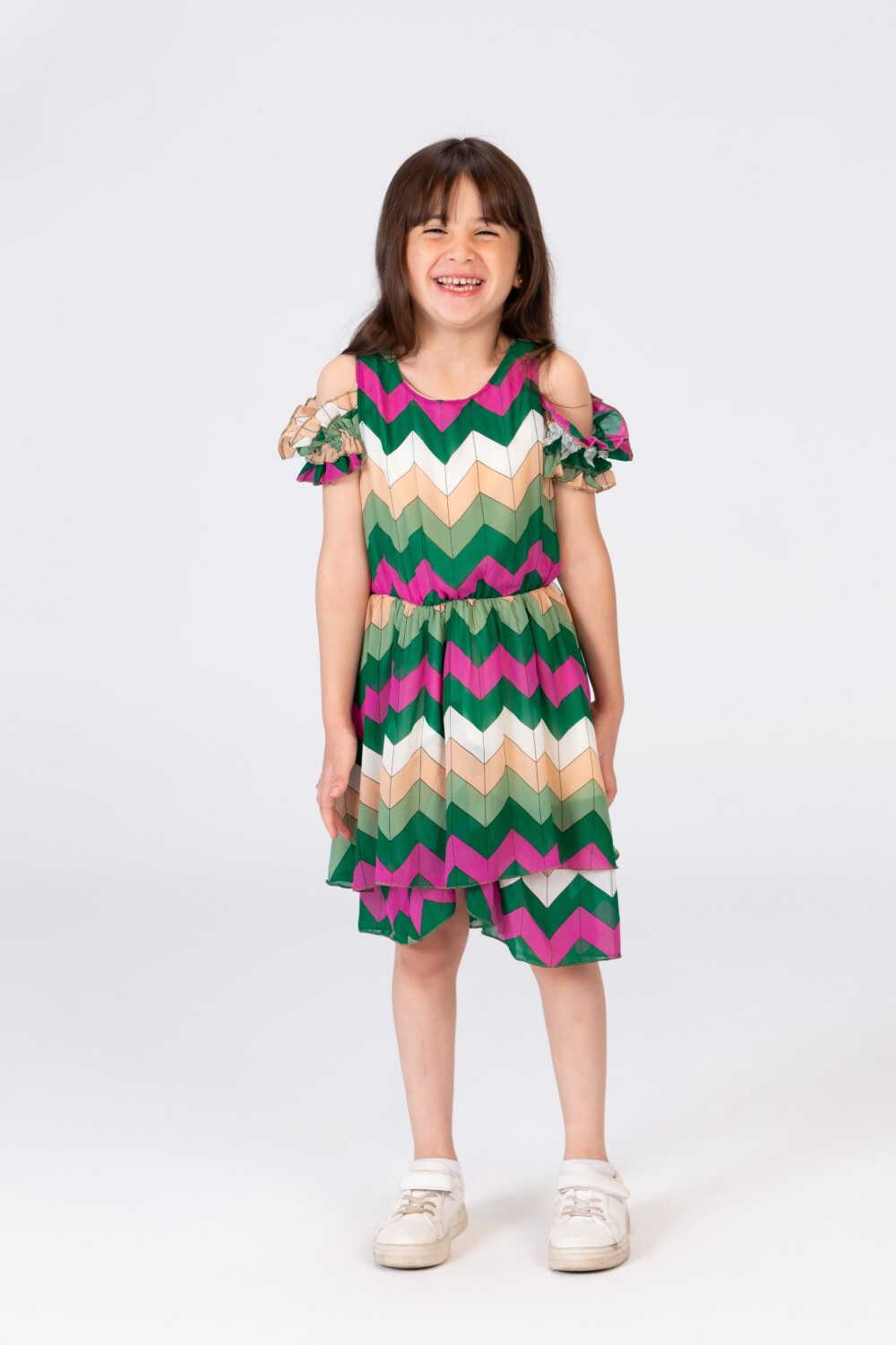 Girls Regular Fit Colorful Dress With A Unique Cut
