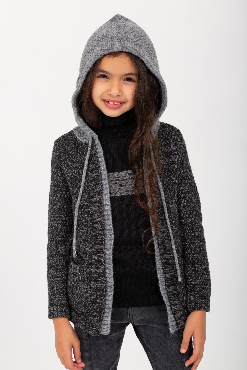 Girl's Long Sleeve With Front Pockets Regular Fit Hooded Outfit