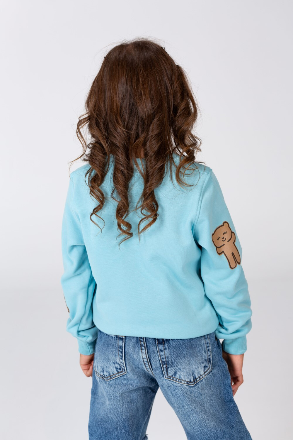 Girl's Round Neck Long Sleeves Sweatshirt Printed In Melton Material