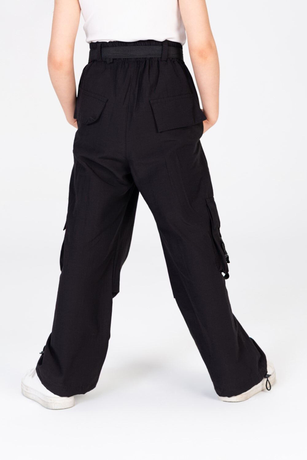 Girls Cargo Wide Leg with a waist belt and a modern unique details Trousers