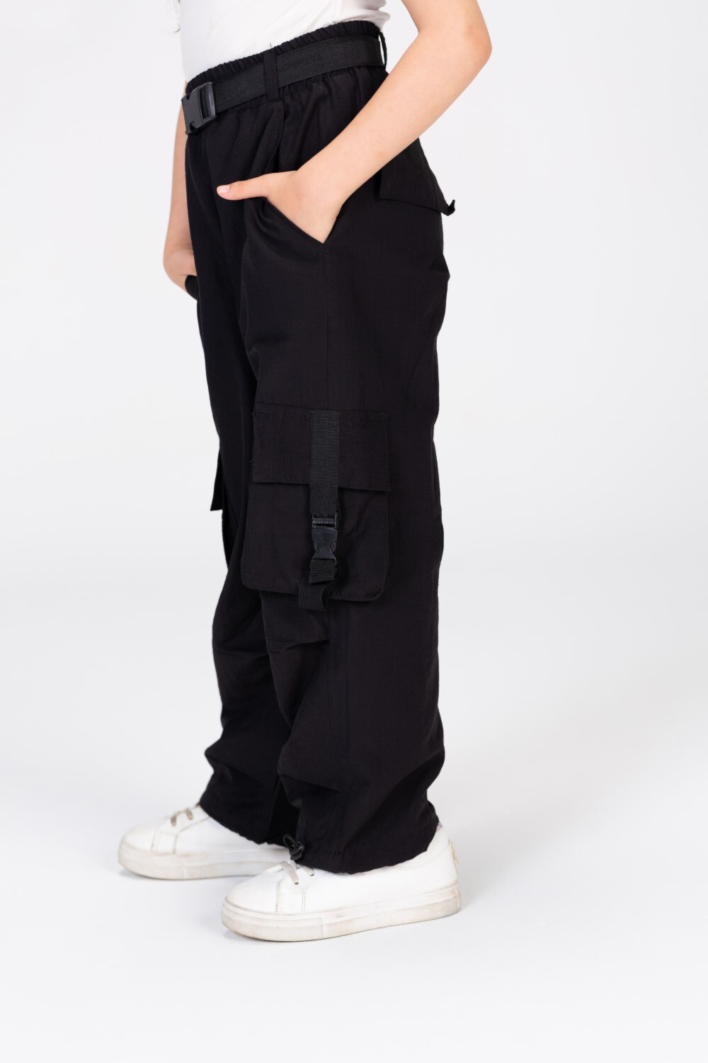Girls Cargo Wide Leg with a waist belt and a modern unique details Trousers