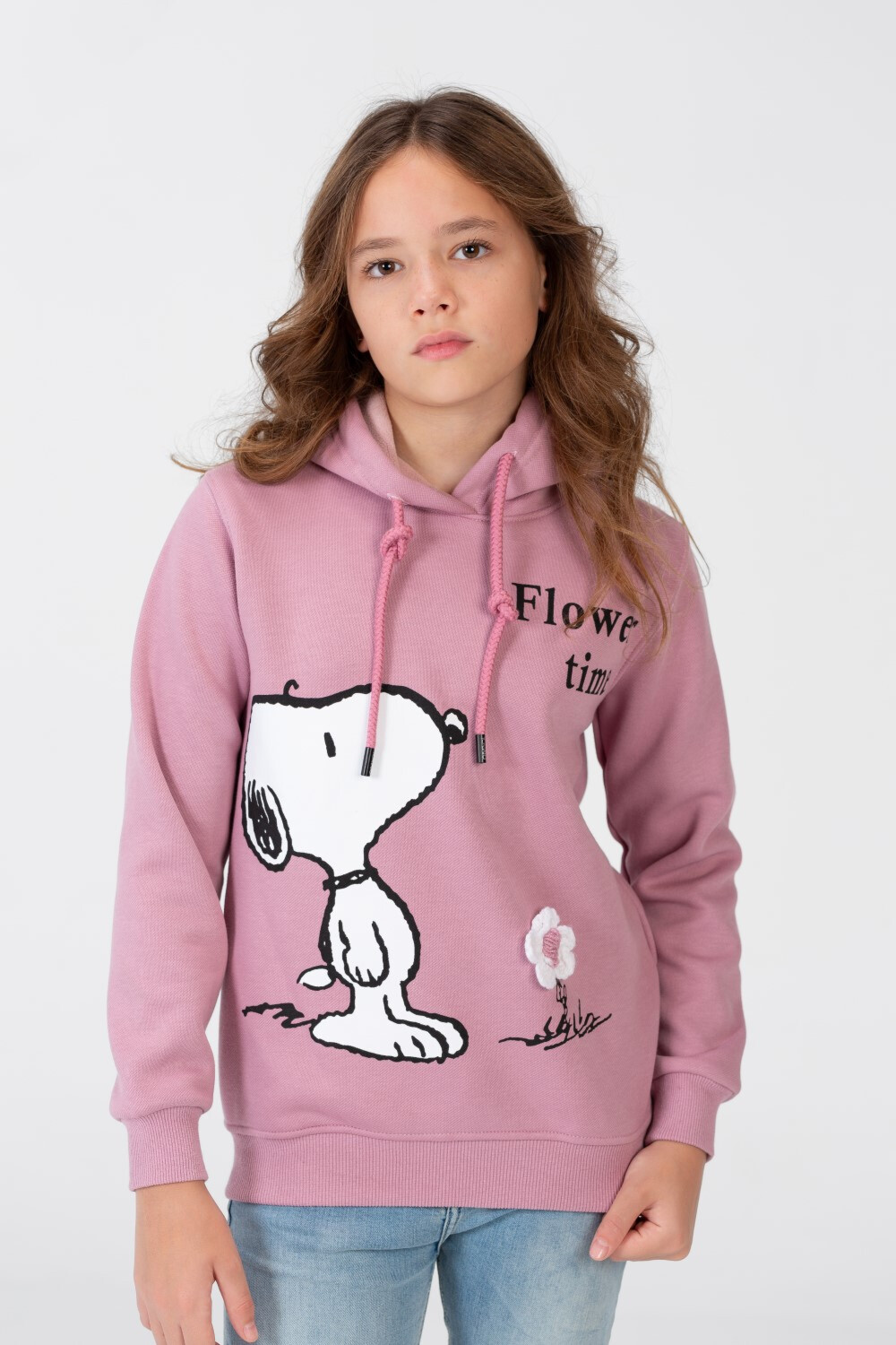 Girls Sweatshirt With Hood And Front Print