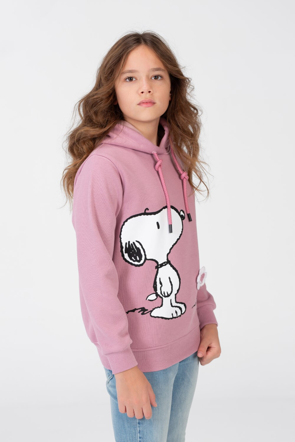 Girls Sweatshirt With Hood And Front Print