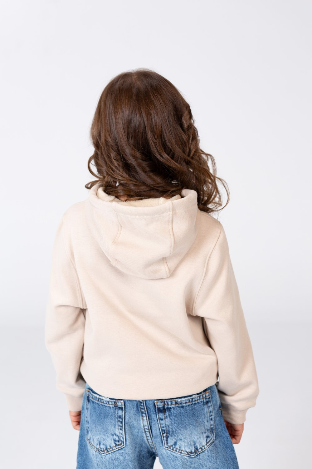 Girl's Hoodie Sweatshirt With Front Print Made Of Melton With A Breathable Material