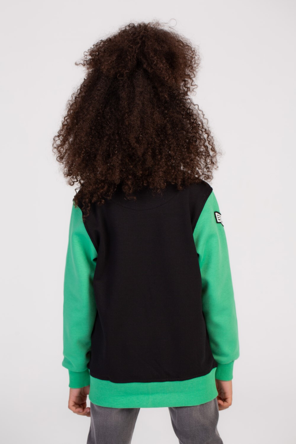 Girl's Full Zipper Padded Front Printed Hooded Padded Round Sweatshirt