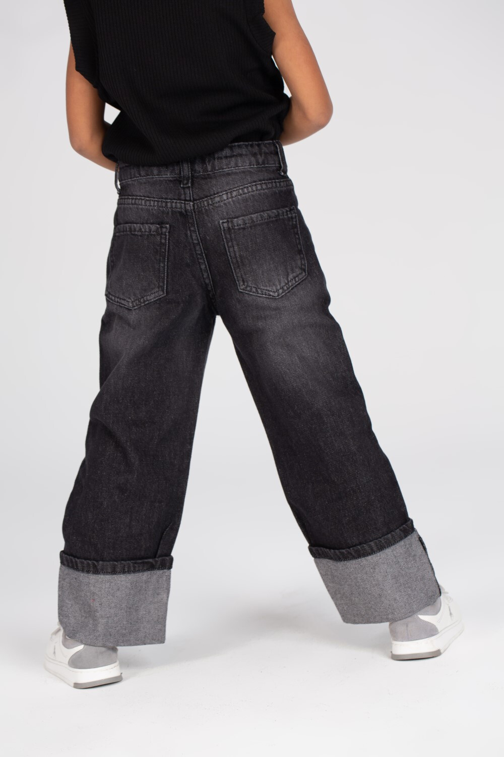 Girl's Used Details Wide Leg Jeans Pants With A Unique Cut