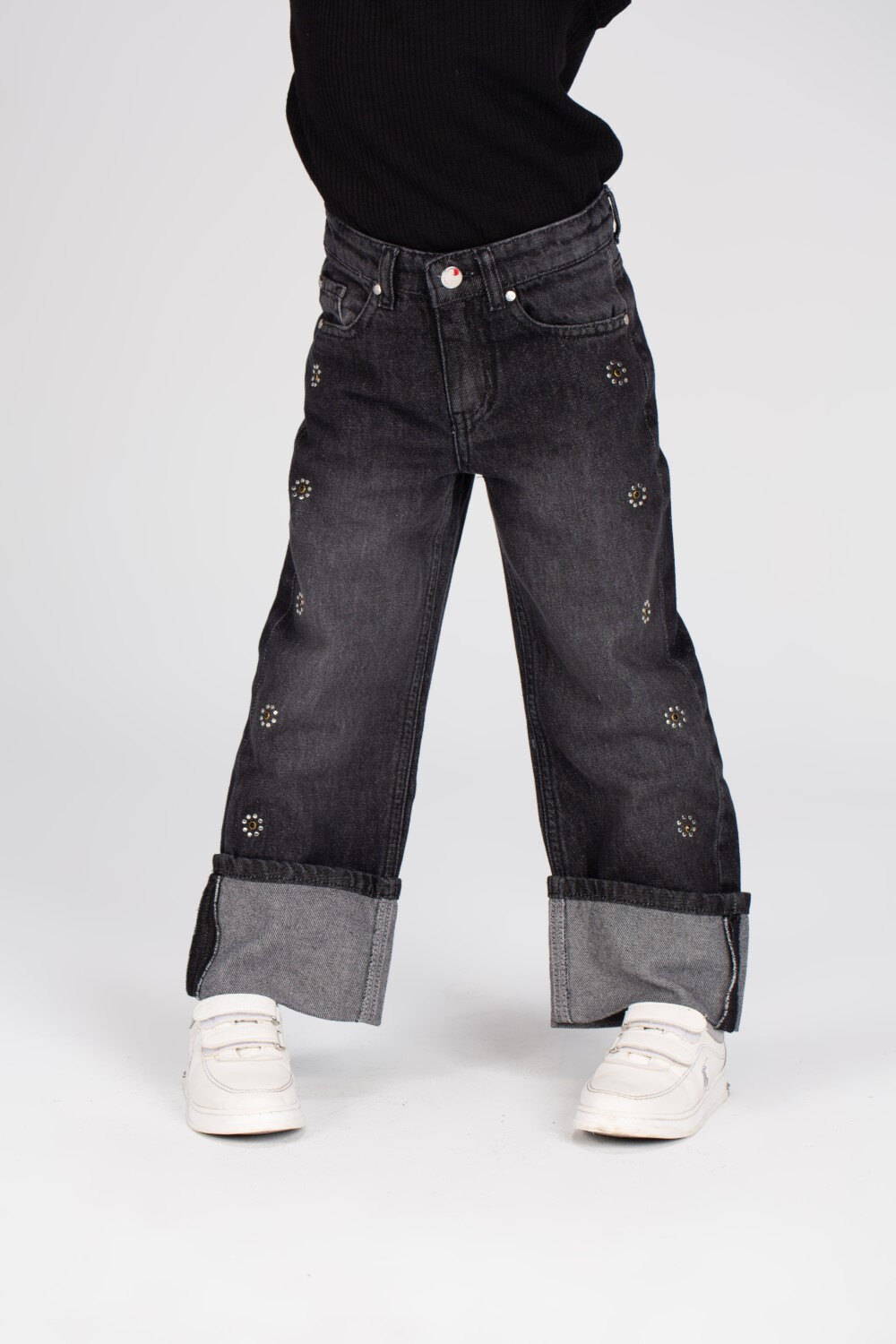 Girl's Used Details Wide Leg Jeans Pants With A Unique Cut
