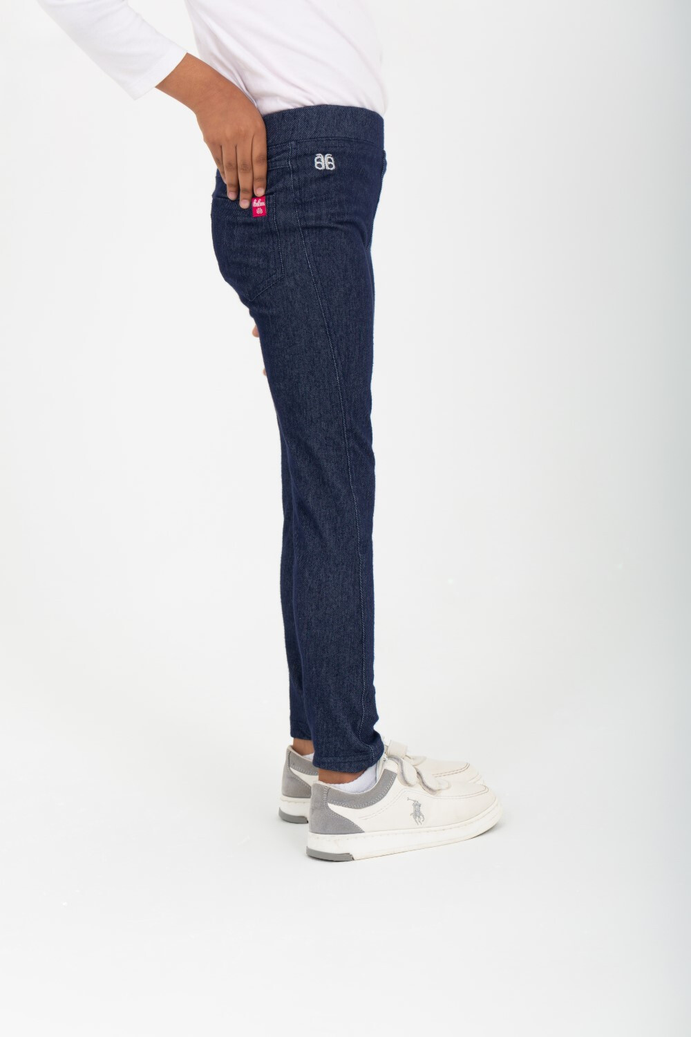 Girl's Long Leggings Navy With Unique Cut